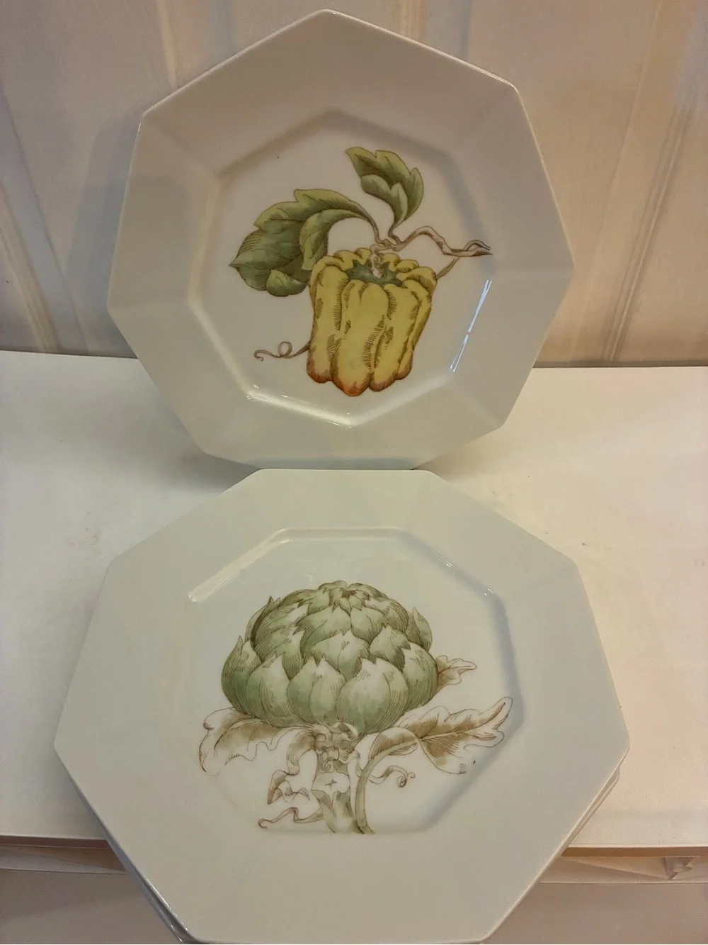 Vtg Fitz&Floyd Set Of 4 Potager Dinner Plates Tomato Artichoke Eggplant Pepper